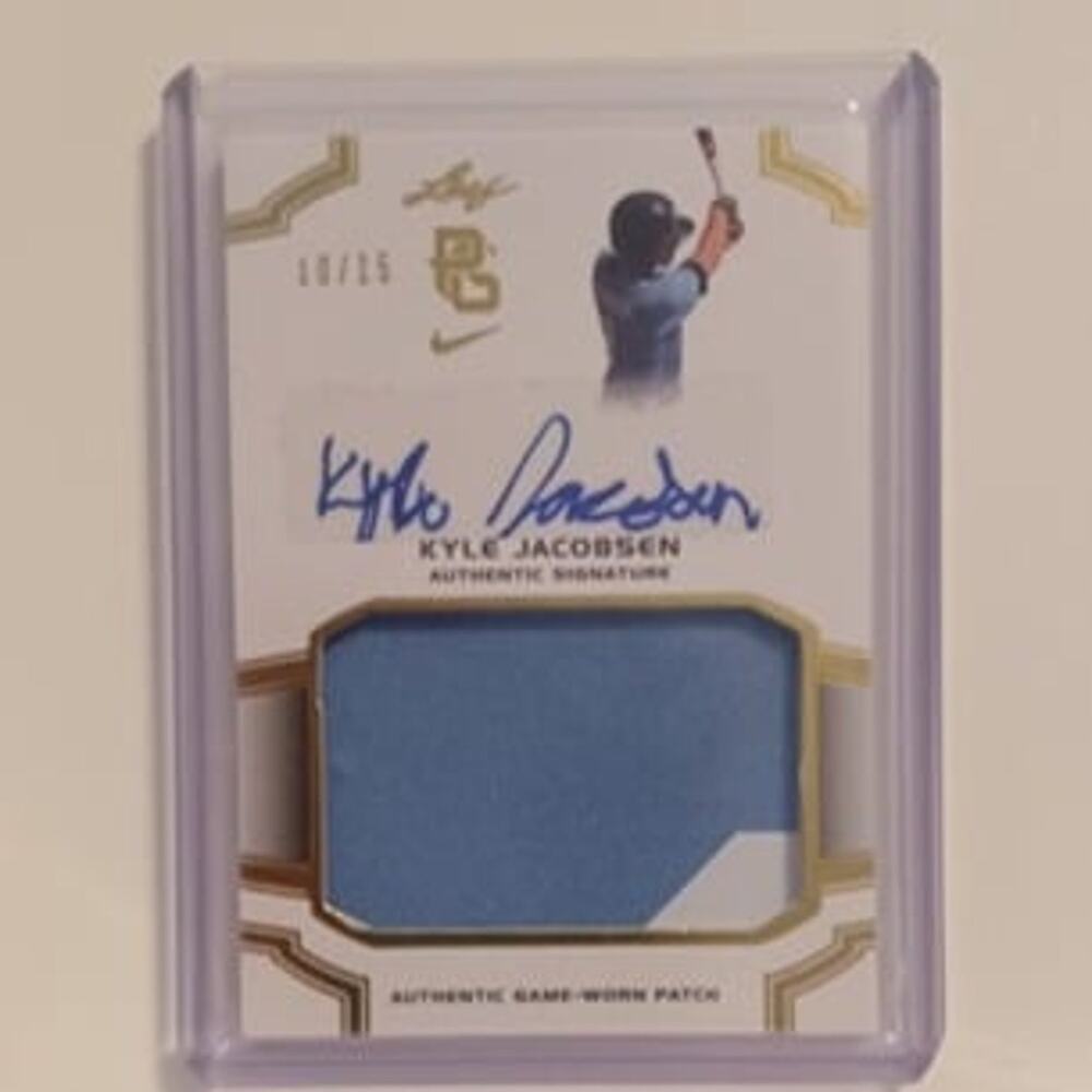 Kyle Jacobsen 10/15 Auth Sig & Game Worn Patch Leaf #PA-KJI